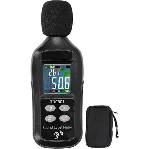 Bærbar Digital Lydniveau Måler 35db-135db Decibel Måler LCD Display Digital Lydniveau Måler Monitor