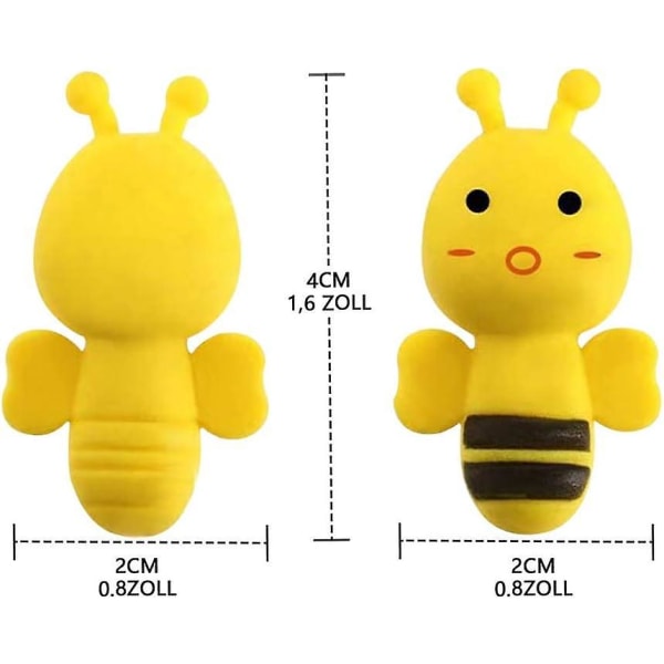 Animal Eraser Set med 30 stk. - Mini Cute Bee Eraser Series - Ideel til børn, skole, studerende, festgaver og papirvarer