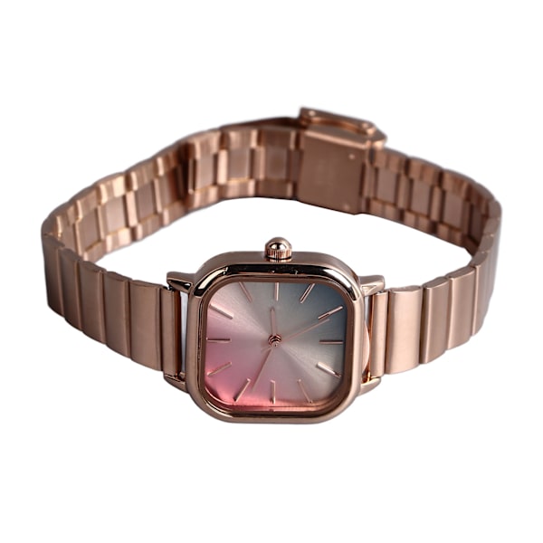Klocka för kvinnor med färgglad urtavla i kvarts, armband i rostfritt stål, vattentät, passar alla studenter, armbandsklocka i roséguld