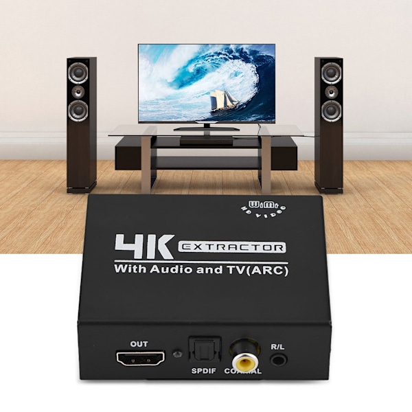 Mini HDMI til HDMI Audio SPDIF Venstre og Højre Kanal 1080P HD Video Konverter Boks UK