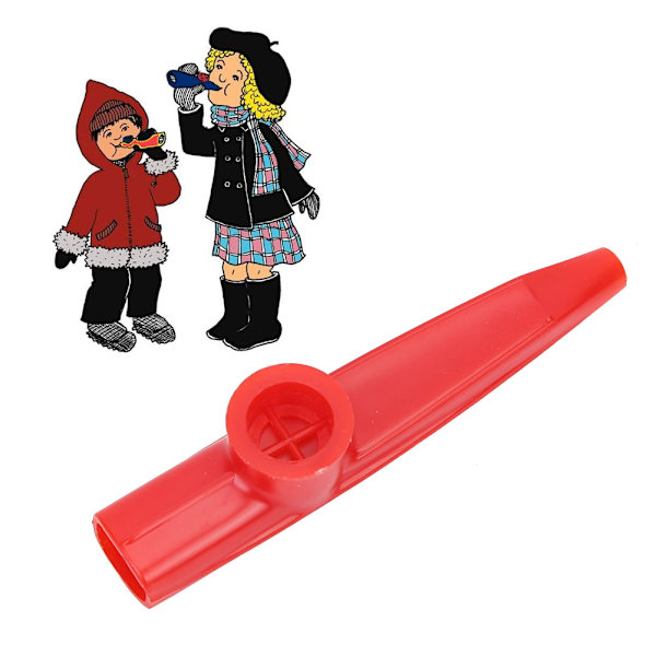 Plast Mini Portable Kazoo Ukulele Guitar Partner Lett å lære musikkinstrument (rød)
