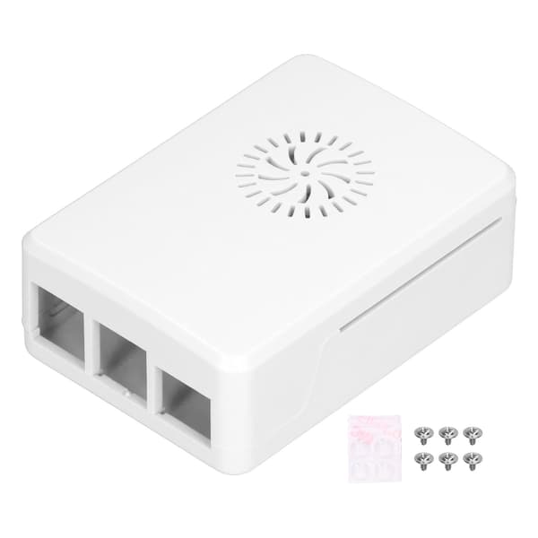 Fodral för Raspberry Pi 4B ABS-skal kylfläns Enkelt avtagbart topplock Skyddande hölje Vit
