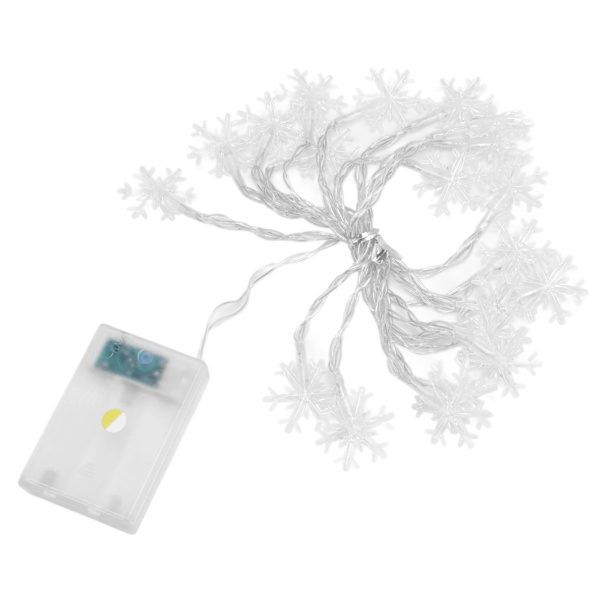 LED Snowflake Light String 20LED batteridrivna LED String Lights för julfest inomhus utomhus