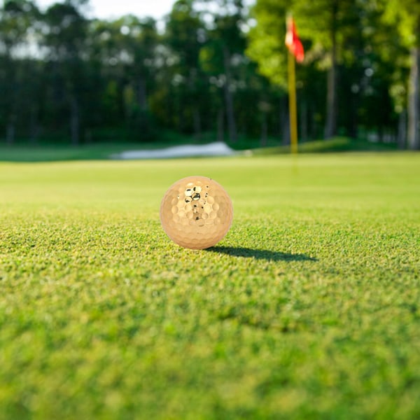 3 stk gullfargede gummiballer for golf - utendørs treningsutstyr