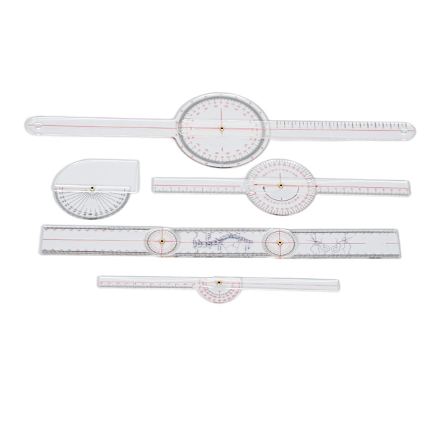 5 Styck Finger Small Joint Goniometer Clear Scale Transparent PVC Finger Goniometer Kit för knä Armbågsled