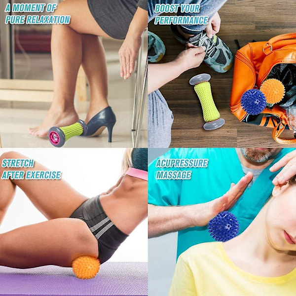 Fotvalse Massasje Ball for Plantar Fasciitt Relief Dypvevs Refleksologi og Akupressur Gjenoppretting for Føtter, Ben og Hender