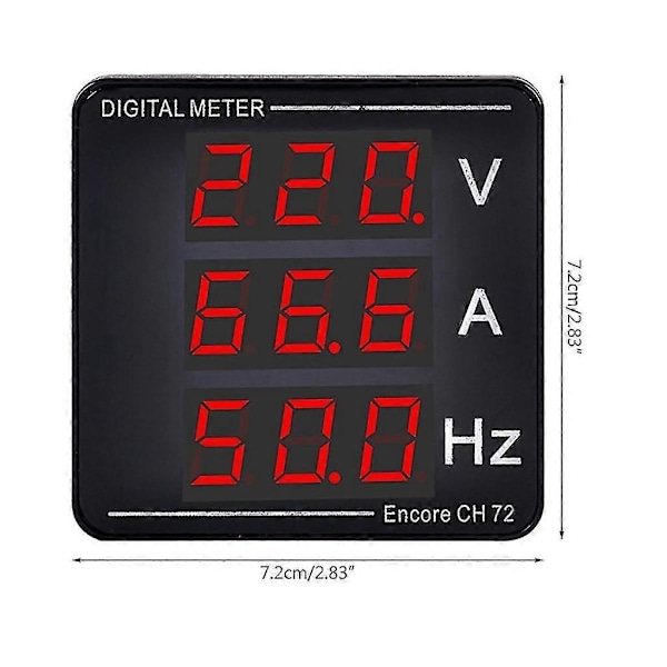 Digital Spänning Ström Frekvensmätare Panel Voltmeter Amperemeter LED-Display