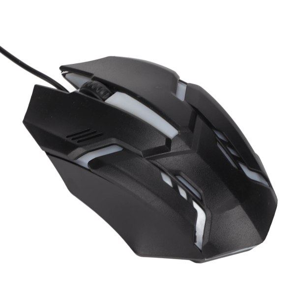 Gaming Mouse RGB Glödande Andningsljus 1600 DPI 3D Scroll Wheel Ergonomisk trådbunden USB Datormus för PC Le noir