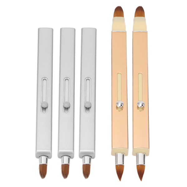 Infällbar läppborste Dubbel- och enkeländad nylon Portable Lip Makeup Brush