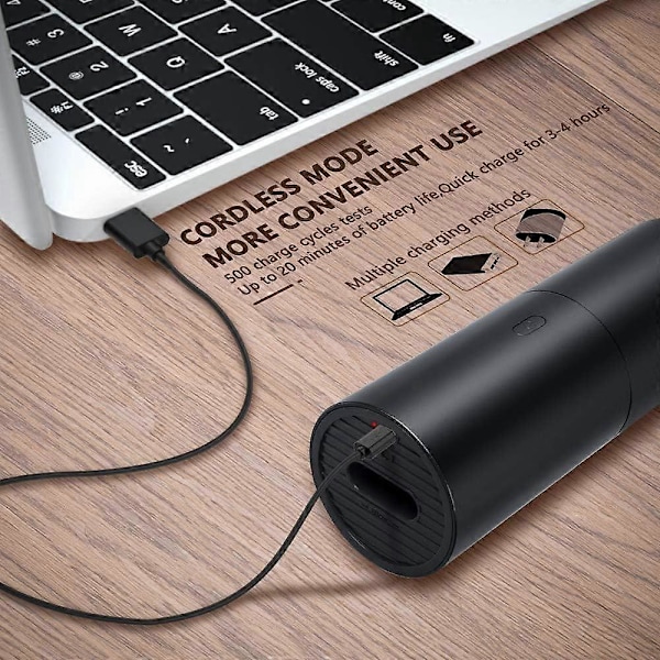 Mini Dammsugare, Sladdlös Handdammsugare, USB Uppladdningsbar Kraftfull 2 i 1 Sug- och Blåsfunktion, Portabel Lättviktig Dammsugare för Bil