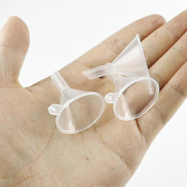 100 stk. 4 cm multifunktionelle plastiktragte med lang tud, fødevaregodkendt plastik Zekai