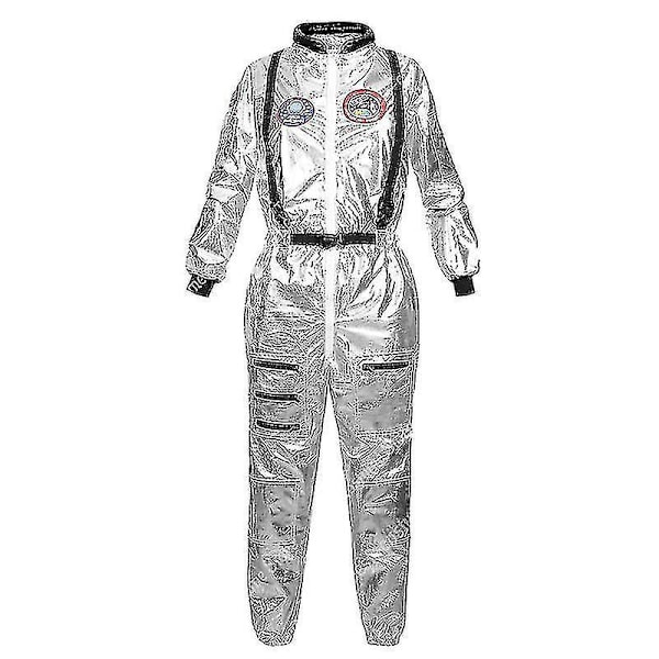 Astronautdragt til voksne - Perfekt Halloween-kostume til mænd og kvinder M mænd sølv