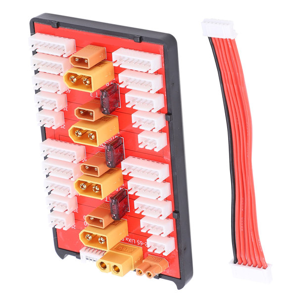 XT60+XT30 2 i 1 parallelt ladebrett støtter 4 pakker 2S6S Lipo-batteri for RC-modeller Reservedel