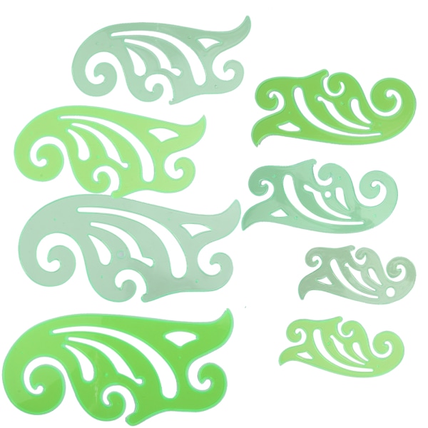 8 st Curved Drawing Template Multifunktionell Molnformad Plastlinjal Serietidning Design Tillbehör