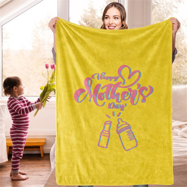 Glædelig Mors Dag Kast Dækken Maskinvaskbart Blødt Dækken til Sofa Seng Kontor Bil Alle Sæsoner BL309 150x200cm