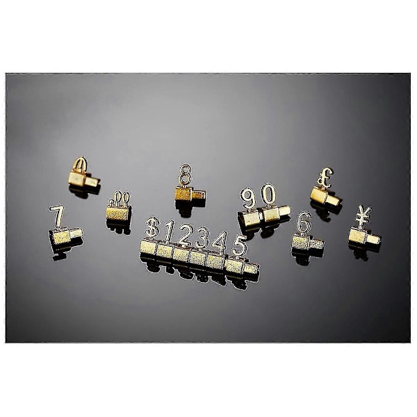 10 st Digital Prislapp 3D Metallhyllor Justerbar Gbp Pris Fyrkantig Kit För Butiksdisplay Smycken