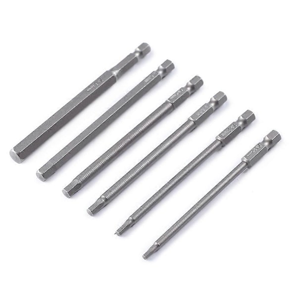 Kuusikulmaisten ruuvimeisselikärkien 6-osainen sarja 100 mm (2,5/3/4/5/6/8 mm)