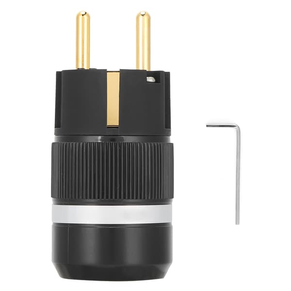 Monosaudio Ren Koppar 24K Guldpläterad Strömkontakt för Ljudströmkabel 100-250V (E100G (Hankontakt))