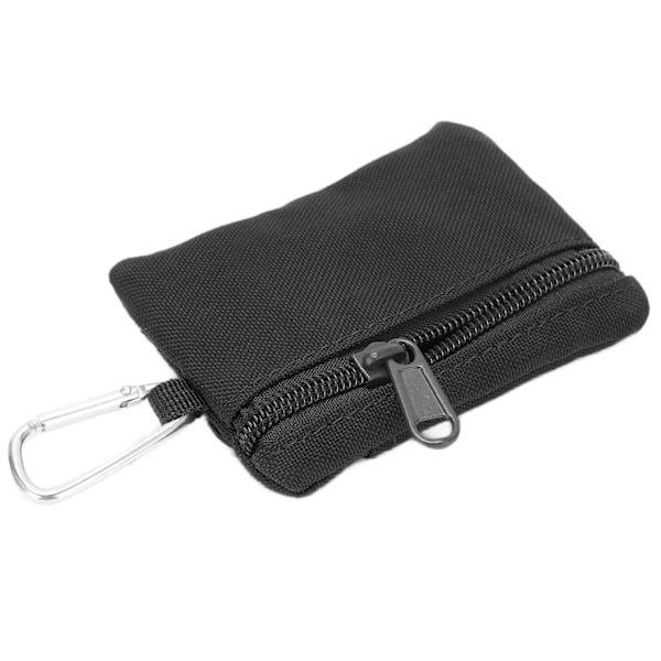 Utomhus EDC Molle-ficka Plånbok Mini Bärbar Nyckelkortfodral EDC-ficka Väska Myntväska med Karabinhake Svart