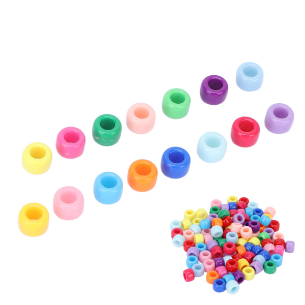 100 stk skjeggperler Enkel design Perfekt størrelse glanset tekstur Slitesterk lette hårperler for DIY-prosjekt