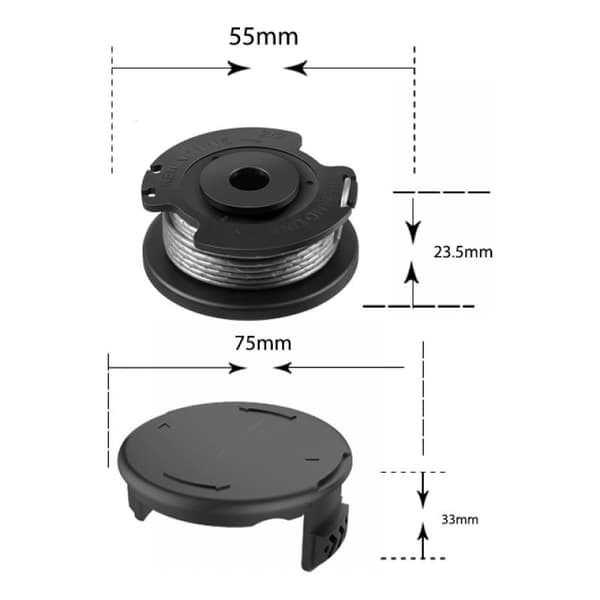 Spoledeksel F016F05320 Passer til Bosch 3600HC1JB0 EasyGrassCut 18 23 26 18-26 18-230 18-260 Gresstrimmer, Erstatningsspolehette (3 stk)
