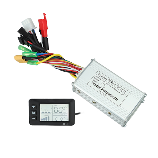 24V 36V 48V 250W‑350W 17A Tre-mode Sinus Bølge Controller Motor Børsteløs Controller Kit med LCD-skærm til Elektrisk Cykel