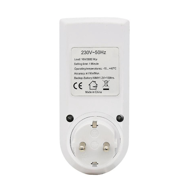 Smart Plug Timer, LCD-skærm, 12/24/7 dages programmerbar stikkontakt-timer til husholdningsapparater og belysning
