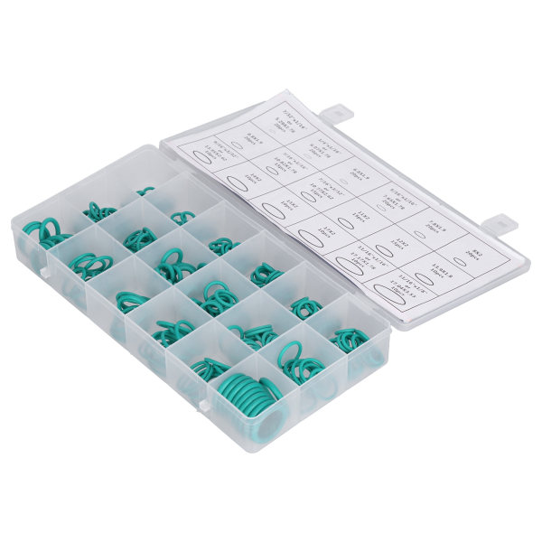 270-packning O-ringar Tätningsbricka Packning Sortiment Set 18 Storlekar Kit Gummigrommets för Reparation Grön