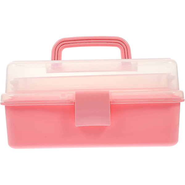 Vikbar Låda Transparent Behållare Håraccessoarer Organizer Akryllåda Plastförvaringslåda Bärbar Klar Verktygslåda Konstförvaring