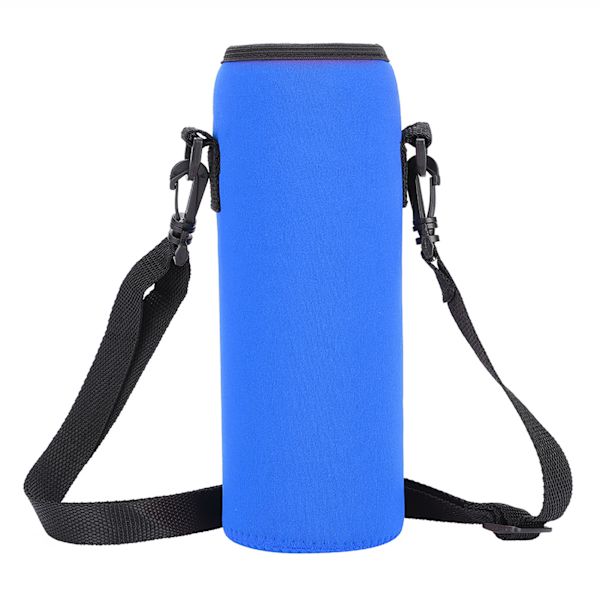 Utomhus 1000 ml vattenflaska isolerat cover Neopren bärväska påse med rem blå