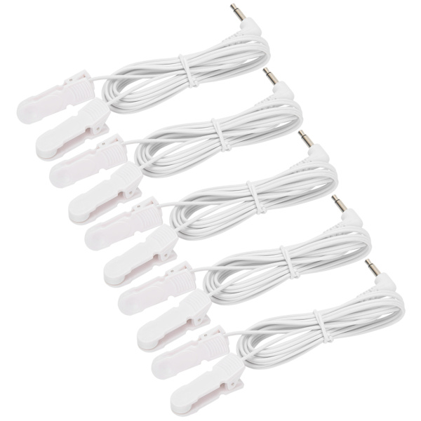 5 stk/pose 3,5 mm Øreclips Elektrode Blyledninger Kabel til TENS Unit Fysioterapimaskine