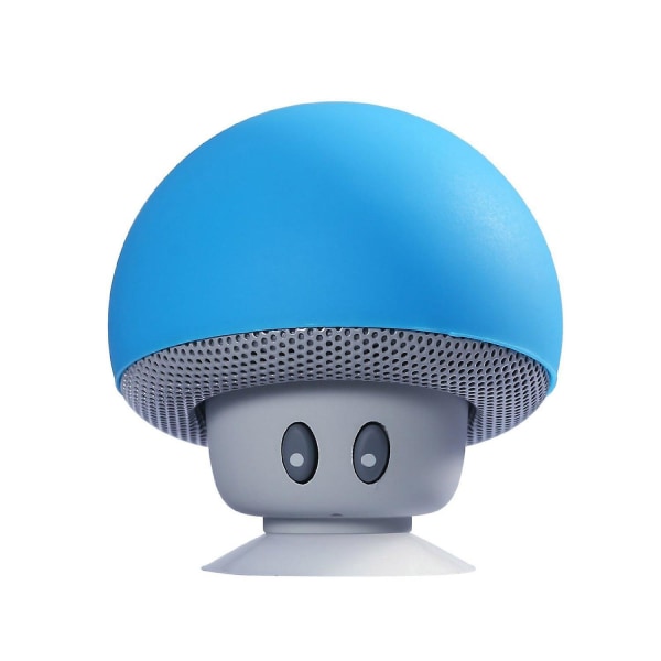 Blue Mushroom Mob Vandtæt Bluetooth-højttaler med kraftfuld lyd og alsidig sugekop