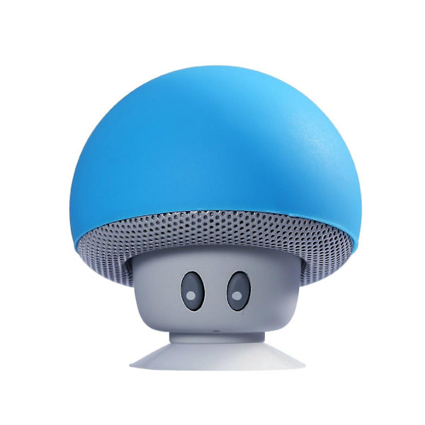 Blue Mushroom Mob vedenpitävä Bluetooth kaiutin, jossa on tehokas ääni ja monipuolinen imukuppi