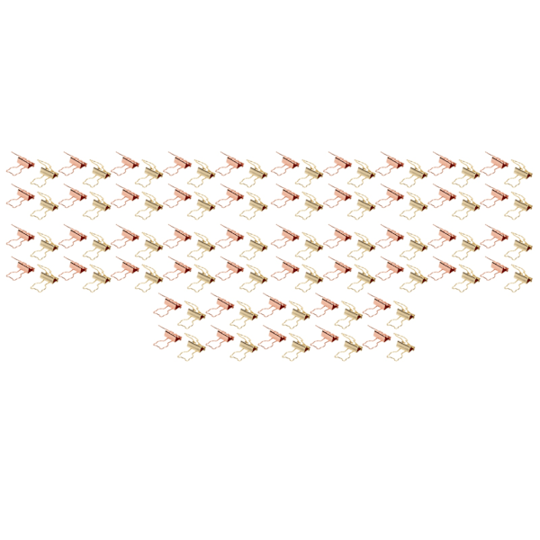 100 st kattformade guldbindare i roséguld, ihålig design, miniklämmor för dokument och biljetter