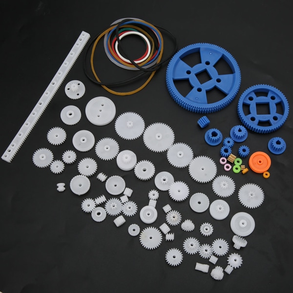 80 st Växellåda Motor Plast Kuggremsremskiva set DIY Robot Scientific Making