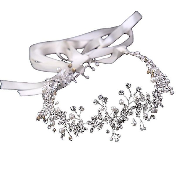 Silver Rhinestone Bruddiadem - Handgjorda Hårtillbehör för Bröllop