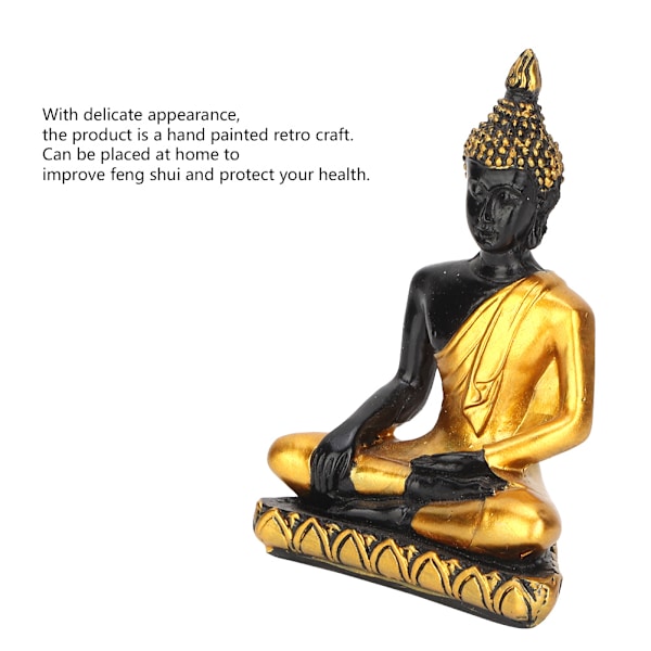 Populære sandbordstilbehør Sydøstasien Buddha Statue Harpiks Craft Ornament (Guld)