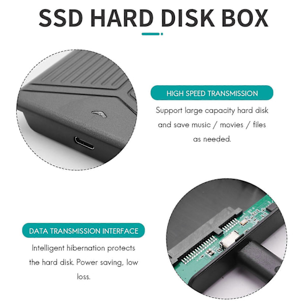 2,5-tommers harddisk USB3.1 datamaskin bærbar mobil SSD-kabinett
