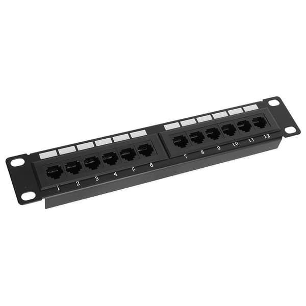 UTP 12-portars kabelrack CAT6 RJ45 Ethernet-nätverksdatapatchpanel utan fäste