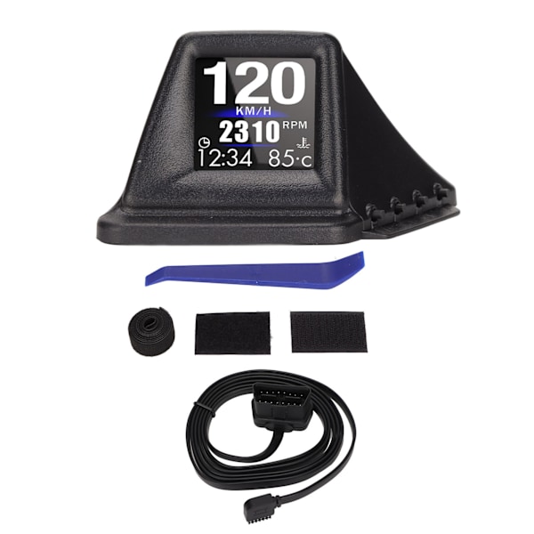 Svart bil HUD-display Multifunktion Dubbelt läge OBD GPS HUD-mätare 4 larm för fordon