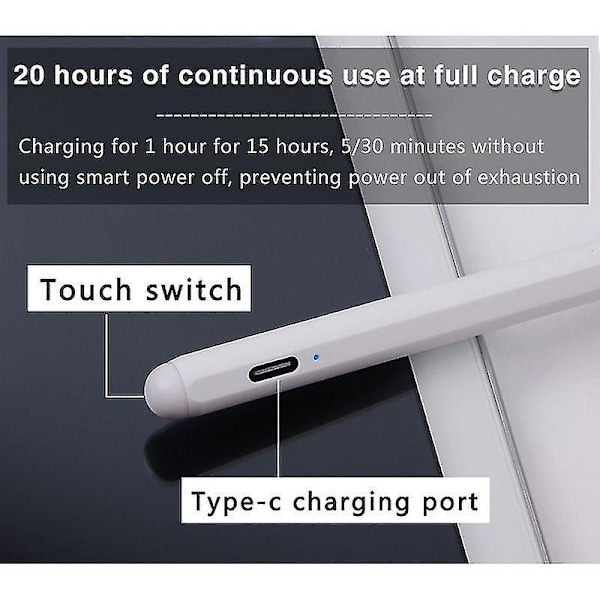 Til Apple Pencil 2 Kontakt Aktiv Pencil Uden Forsinkelse Tegne Pen (hvid)