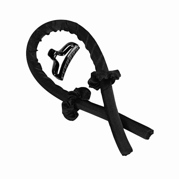 Curler pandebånd Clip sæt varmefri gummi fiksering Curling hår styling værktøj til at sove sort