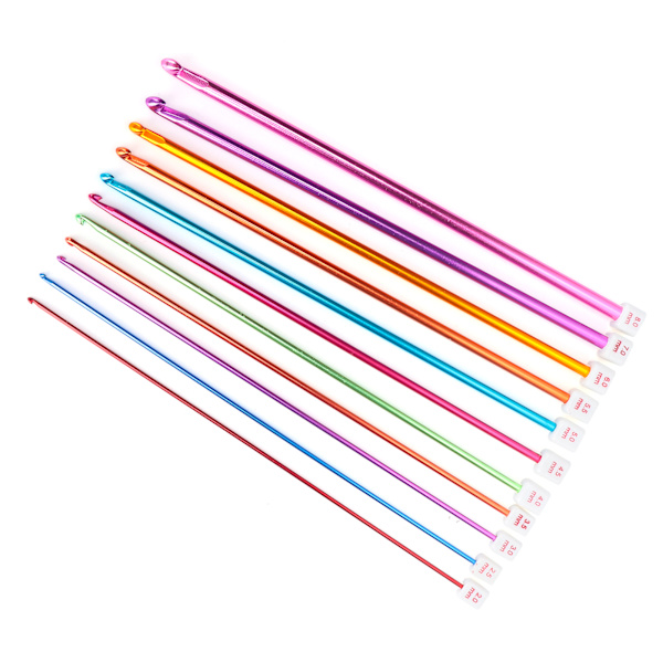 Hæklenåle Alumina 11 stk Multicolor Strikkepinde Håndværk Garn 0,08-0,30in til Strikning