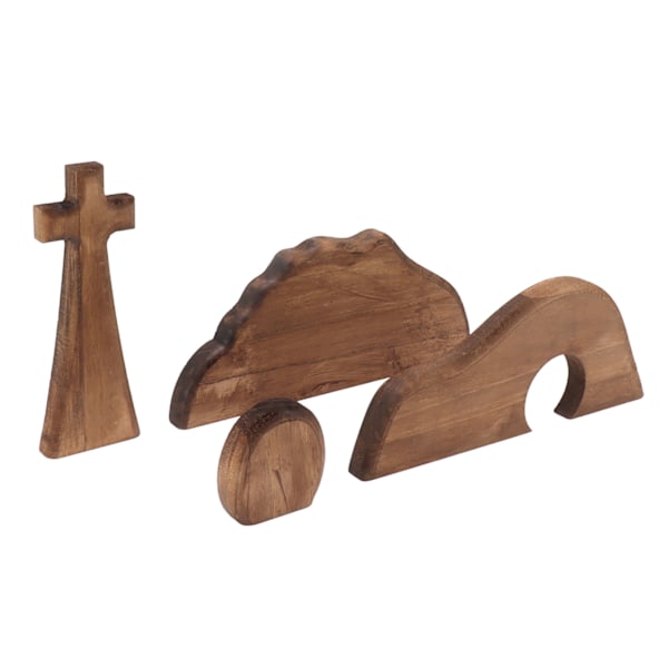 Påskbricka Bundle Kit Festlig Atmosfär Trä Påskdekoration för Hem Kyrka Kontor Bord Typ A