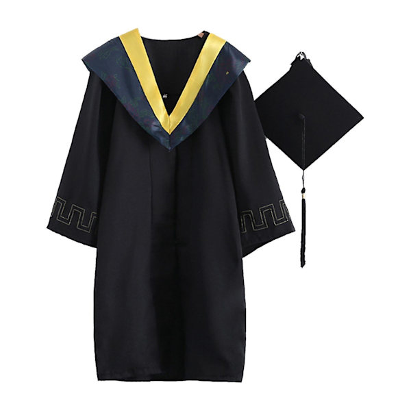 Elegant Gul Stickad Examenklänning Set - XL