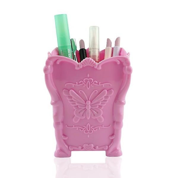 Pink Makeup Penselholder Sæt Kosmetik Organizer Opbevaringskop Nem at Rengøre Robust Design 3 Stykker