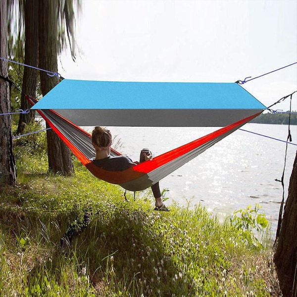 Lätt UV-beständig vattentät campingpresenning 300 x 300 cm med rep och pinnar