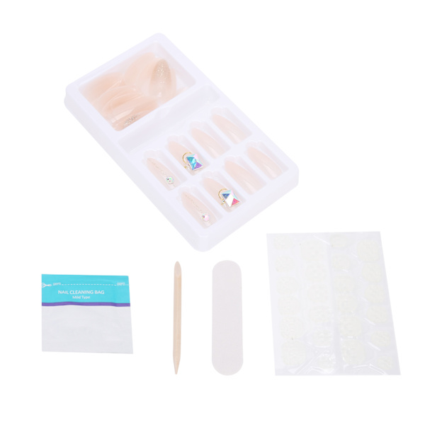 Gradient Fake Nails Tips Ferdig Fargede False Nails Tips Fake kunstig trykk på neglerF745-3