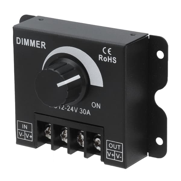 30A LED lysdæmper PWM Unicolor enkeltkanal justerbar dæmpningscontroller DC 12V‑24V