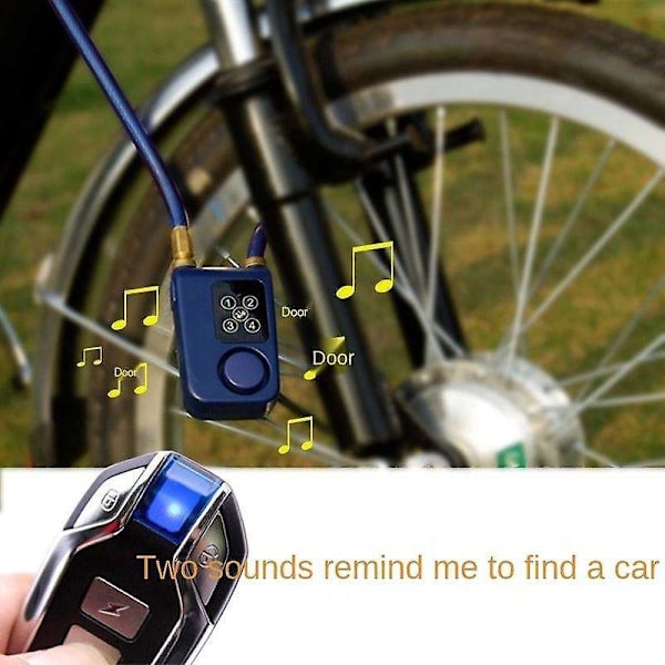 Bluetooth-styrd Smart Bike-lås - Stöldskyddande 110db Larm, Lång Flätad Stål, Stänksäker
